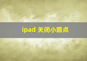 ipad 关闭小圆点